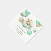 Teddy Bear Balloons Green Gold Sky Baby Dusche Serviette (Ecke)