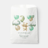 Teddy Bear Balloons Green Sky Baby Dusche Geschenktütchen (Vorderseite)