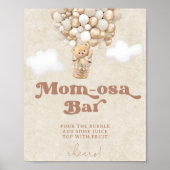 Teddy Bear Balloons Kinderdusche Mama-osa Bar Sign Poster (Vorne)