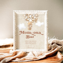Teddy Bear Balloons Kinderdusche Mama-osa Bar Sign Poster