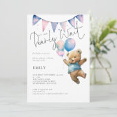 Teddy Bear Balloons können wir frühzeitig abwarten Einladung (Stehend Vorderseite)