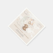 Teddy Bear Balloons Moon & Stars Baby Dusche Party Serviette (Ecke)