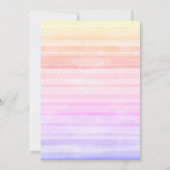 Teddy Bear Balloons Ombre Striped Baby Dusche Einladung (Rückseite)