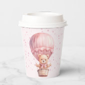 Teddy Bear Balloons Pink Birthday Paper Cups Pappbecher (Rückseite)