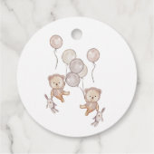 Teddy Bear Balloons Stars Baby Shower Boho Geschenkanhänger (Rückseite)