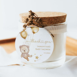 Teddy Bear Balloons Stars Baby Shower Boho Geschenkanhänger