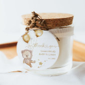 Teddy Bear Balloons Stars Baby Shower Boho Geschenkanhänger