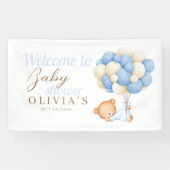 Teddy Bear Balloons Watercolor Babydusche Willkomm Banner (Horizontal)