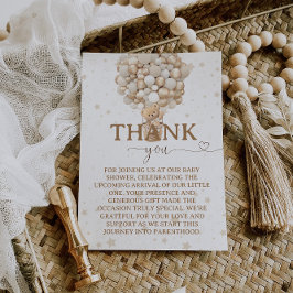 Teddy Bear Balloons White Fawn Baby Dusche Dankeskarte