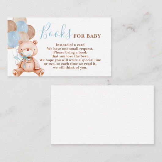 Teddy Bear Bären bringen Buchkarte mit Begleitkarte (Vorne/Hinten)