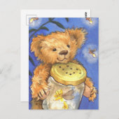 Teddy Bear Bärenleuchter niedliche Postkarte (Vorne/Hinten)