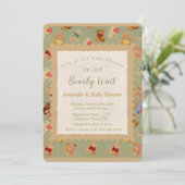 Teddy Bear Bear Bearly Wait Baby Dusche Einladung (Stehend Vorderseite)