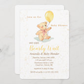 Teddy Bear Bear Bearly Wait Baby Dusche Einladung (Vorne/Hinten)