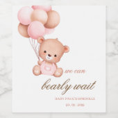 Teddy Bear Bear Bearly Wait Baby Dusche Weinetiket Weinetikett (Einzelnes Label)