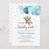 Teddy Bear Bear Bearly Wait Baby Shower Einladung (Vorne/Hinten)