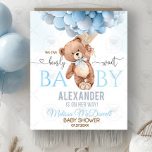 Teddy Bear Bear Bearly Wait Baby Shower Tapestry B