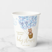 Teddy Bear Bear Bearly Wait Blue Boy Baby Dusche Pappbecher (Rückseite)