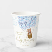 Teddy Bear Bear Bearly Wait Blue Boy Baby Dusche Pappbecher (Vorderseite)