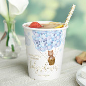 Teddy Bear Bear Bearly Wait Blue Boy Baby Dusche Pappbecher