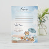 Teddy Bear Bear Bearly Wait Boy Baby Shower Ratsch Einladung (Stehend Vorderseite)