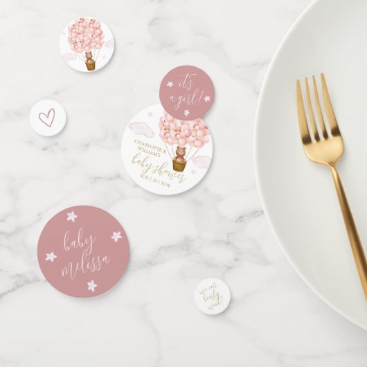 Teddy Bear Bear Bearly Wait Pink Girl Baby Dusche Konfetti (Gruppe)