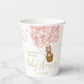 Teddy Bear Bear Bearly Wait Pink Girl Baby Dusche Pappbecher (Rückseite)