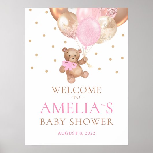 Teddy Bear Bear Bearly Wait Welcome Baby Shoster Poster (Vorne)