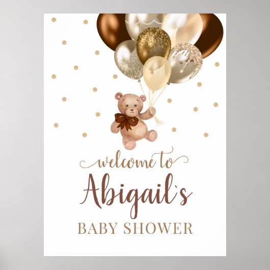 Teddy Bear Bear Bearly Wait Welcome Baby Shoster Poster (Vorne)