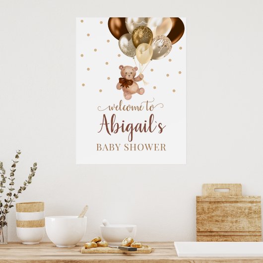 Teddy Bear Bear Bearly Wait Welcome Baby Shoster Poster (Küche)