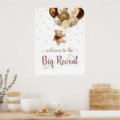 Teddy Bear Bear Bearly Wait Welcome Gender Reveal Poster (Küche)