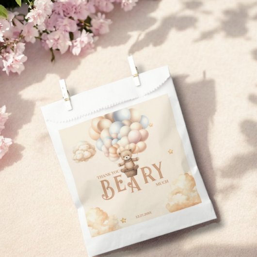 Teddy Bear Bearly Wait Gender Neutral Balloons Geschenktütchen