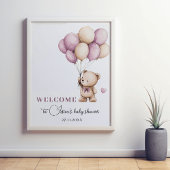 Teddy Bear Bearly Wait Violet Beige Ballon Poster