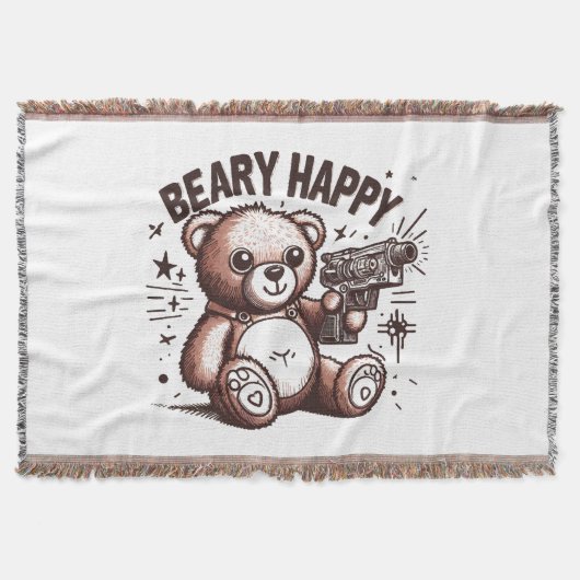 Teddy Bear Beary Happy Decke (Vorderseite)
