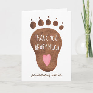 Teddy Bear Beary Much Baby Dusche Danke Karte