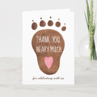 Teddy Bear Beary Much Baby Dusche Danke Karte
