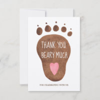 Teddy Bear Beary Much Baby Dusche Danke Karte