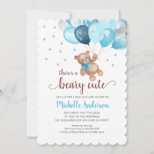 Teddy Bear Beary Niedlich Baby Shower Einladung