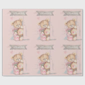 Teddy Bear Begrüßungsbaby Geschenkpapier (Flach)
