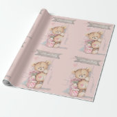 Teddy Bear Begrüßungsbaby Geschenkpapier (Ungerollt)