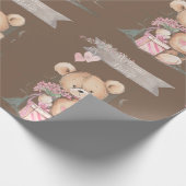 Teddy Bear Begrüßungsbaby Geschenkpapier (Ecke)