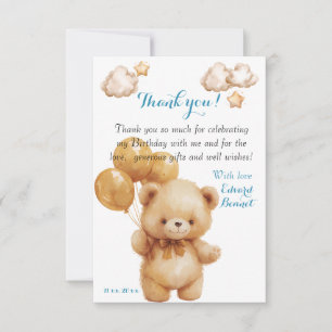 Teddy Bear Beige Balloon Dankeskarte