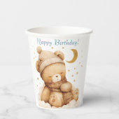 Teddy Bear Beige Balloon Geburtstag Pappbecher (Vorderseite)