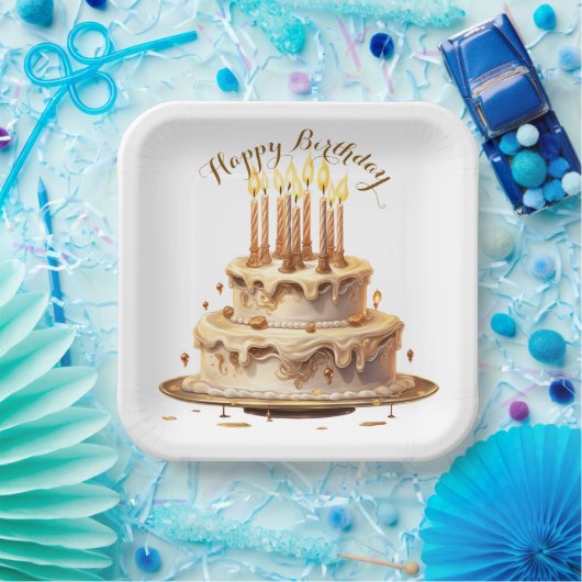 Teddy Bear Beige Balloon Geburtstag Pappteller (Party)