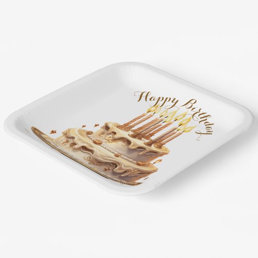 Teddy Bear Beige Balloon Geburtstag Pappteller (Gewinkelt)