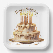 Teddy Bear Beige Balloon Geburtstag Pappteller (Vorderseite)