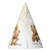 Teddy Bear Beige Moon Birthday Partyhütchen (Rückseite)