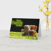 Teddy Bear Best Friends Grußkarte Karte (Gelbe Blume)