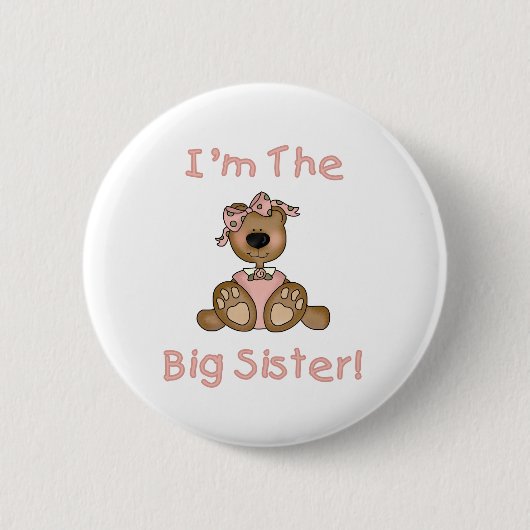 Teddy Bear Big Sister Button (Vorderseite)