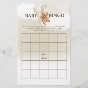 Teddy Bear BINGO Baby Shower Spiele Flyer