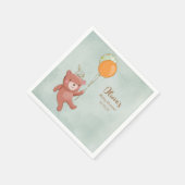 Teddy Bear, Bird and Balloons Babydusche Serviette (Ecke)